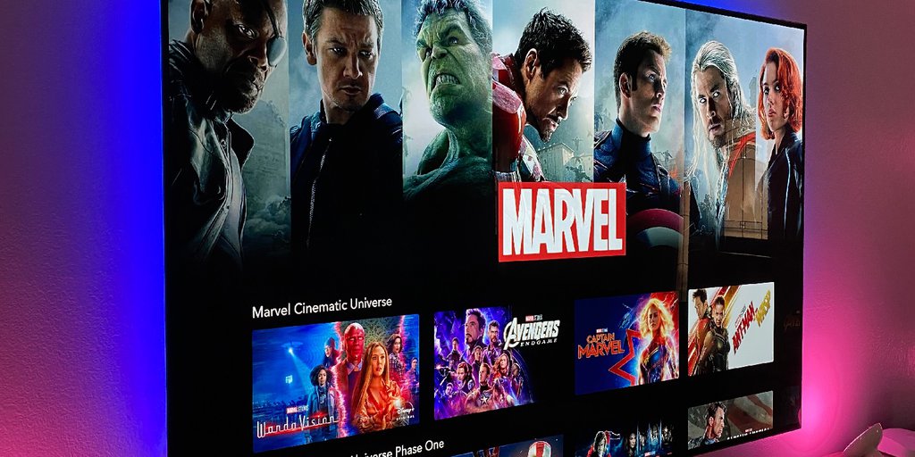 The Marvel movies as seen on Disney+