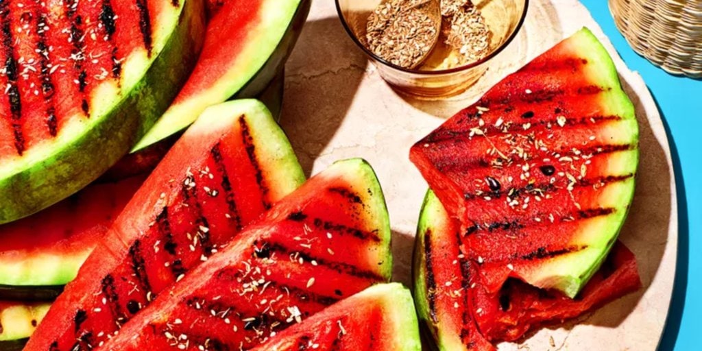 Smoky-Sweet Delight: Grilled Watermelon Infused With Chamomile-Cocoa Salt